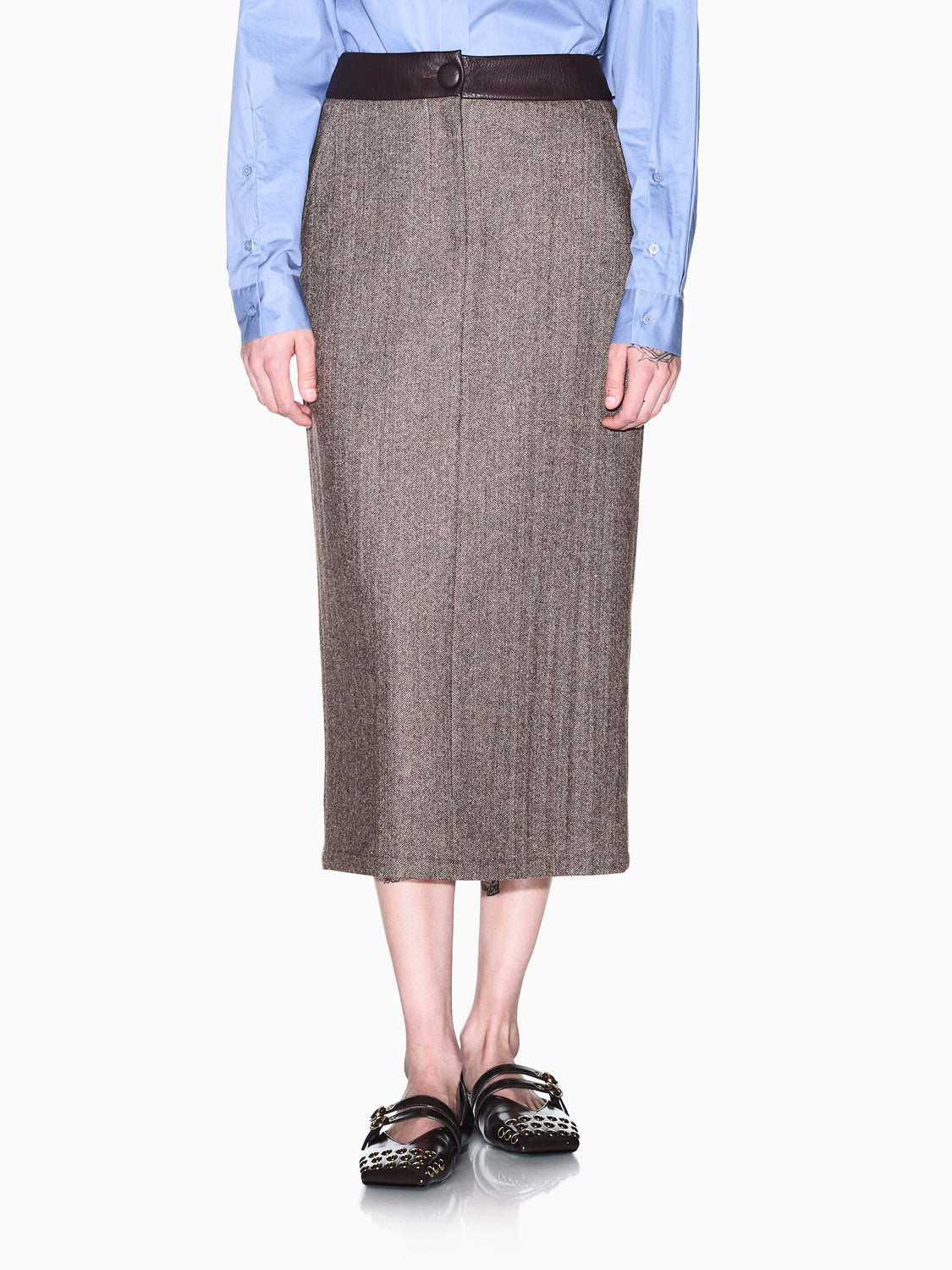 Armani Exchange Gonna Midi Donna Beige scuro