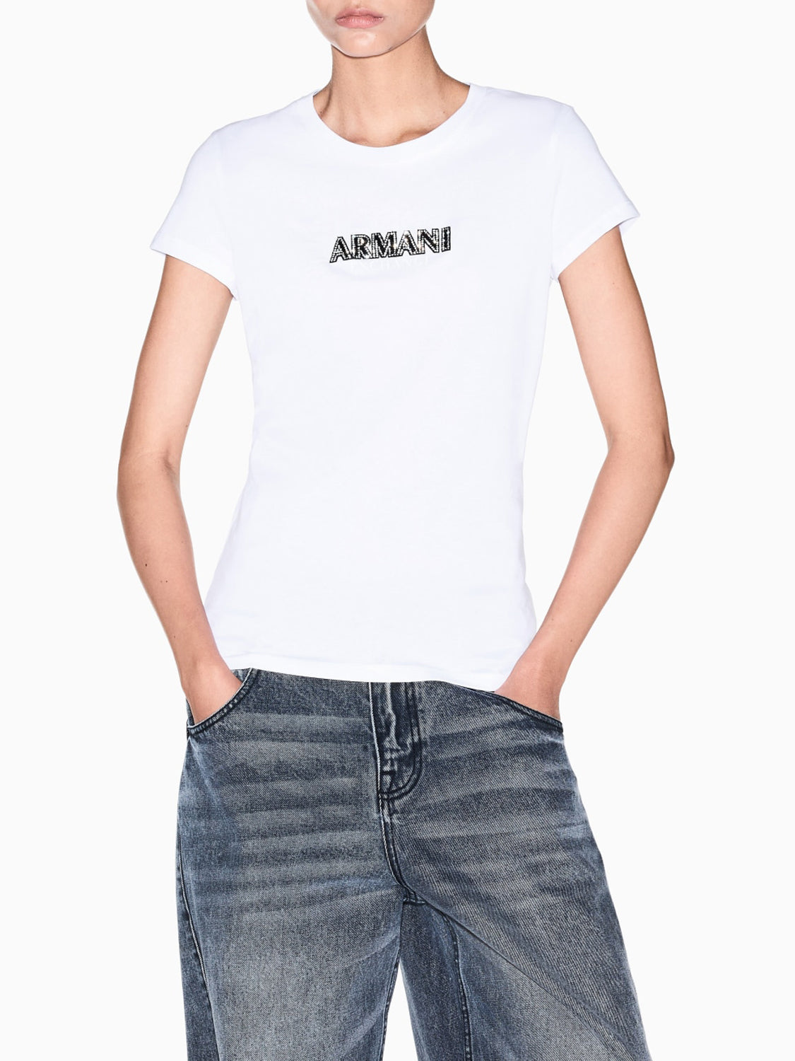 Armani Exchange T-shirt Donna Bianco ottico