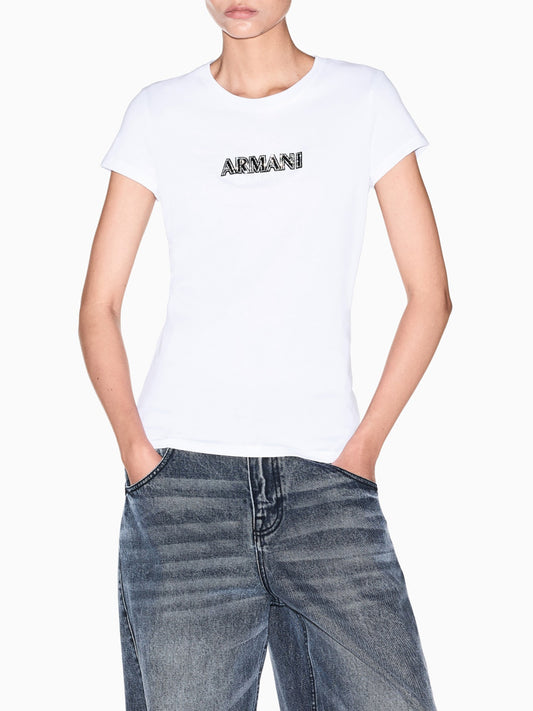 Armani Exchange T-shirt Donna Bianco ottico