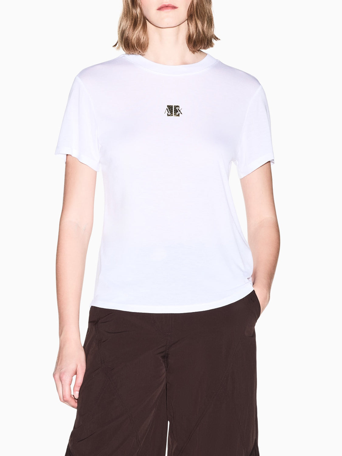 Armani Exchange T-shirt Donna Bianco ottico