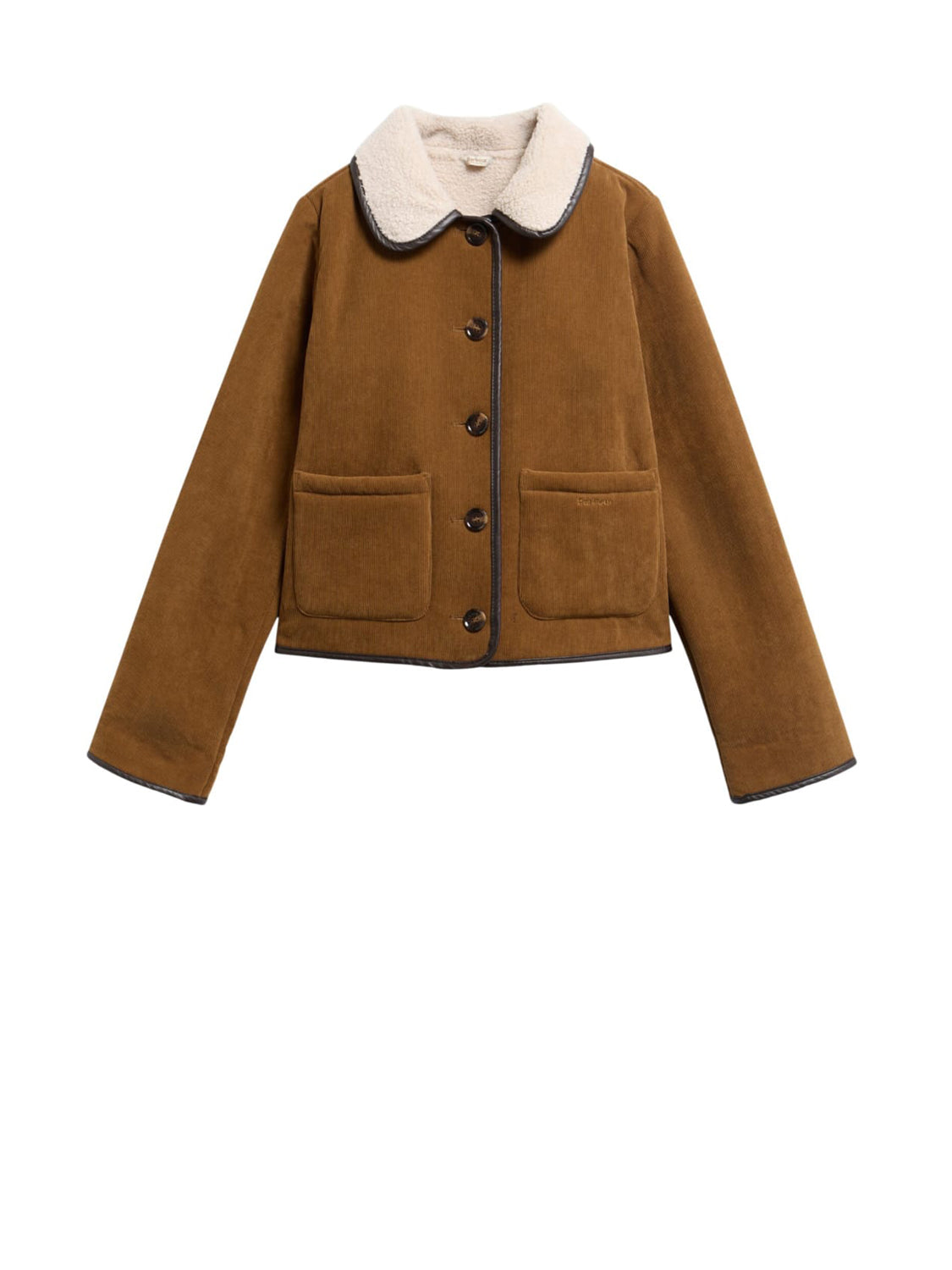 Barbour Giacca in Pelle Donna Penny Fleece Marrone