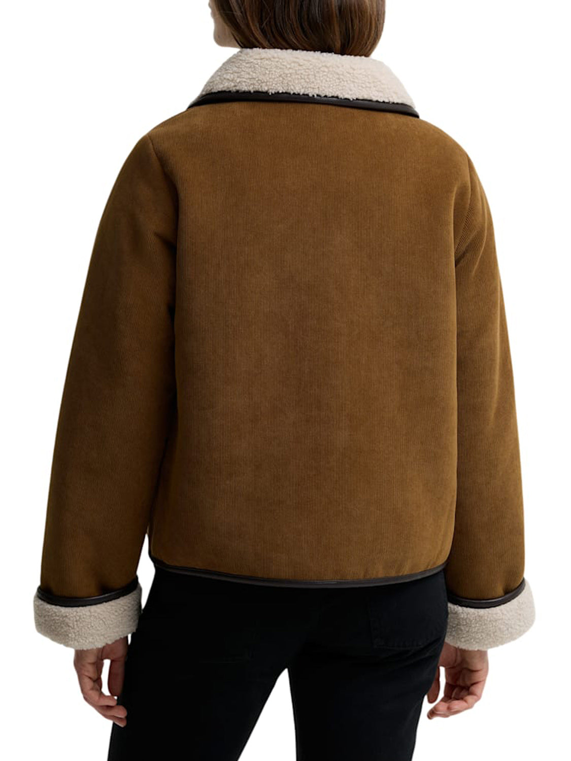 Barbour Giacca in Pelle Donna Penny Fleece Marrone