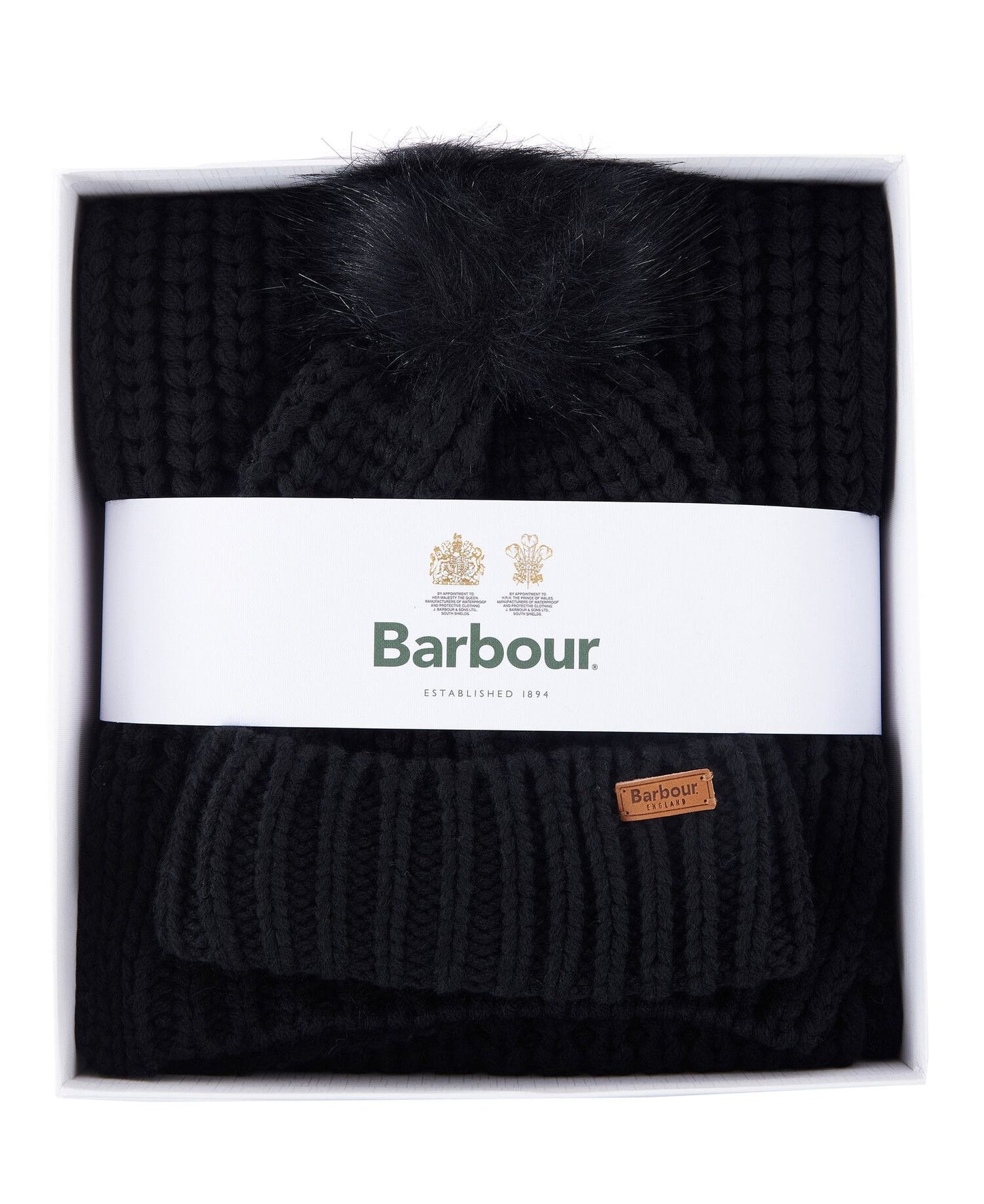 Barbour Sciarpa Donna Saltburn Capp + Sciarpa Nero