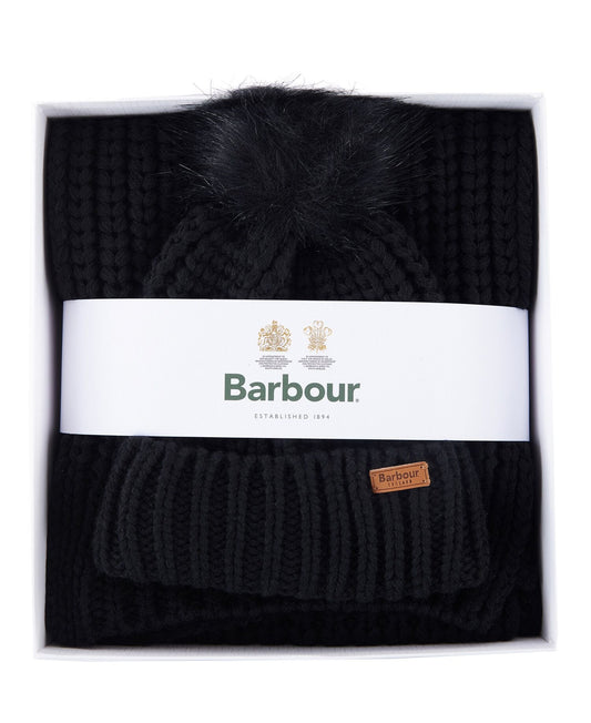 Barbour Sciarpa Donna Saltburn Capp + Sciarpa Nero