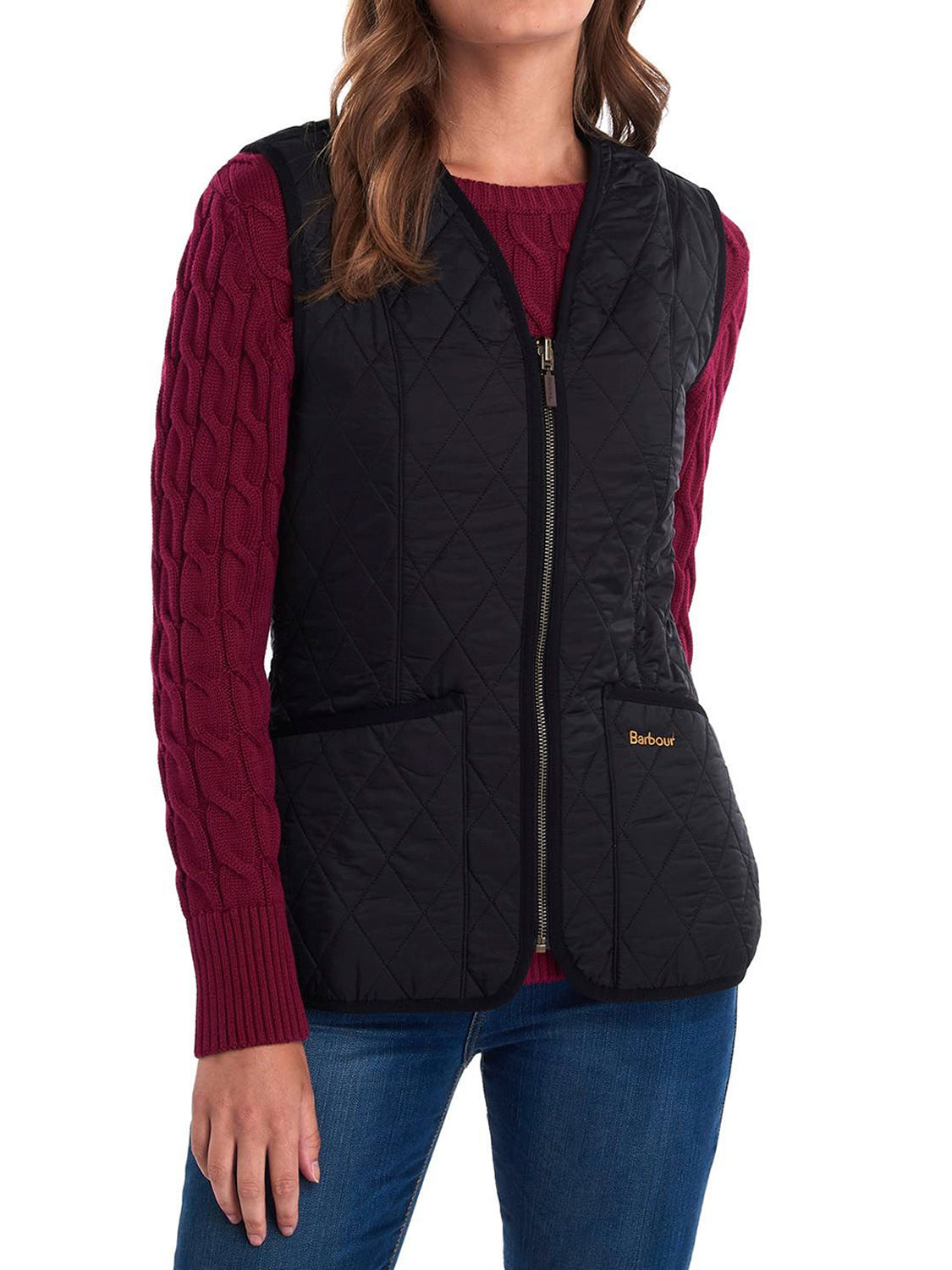 Barbour Gilet Imbottito Donna Fleece Betty Nero