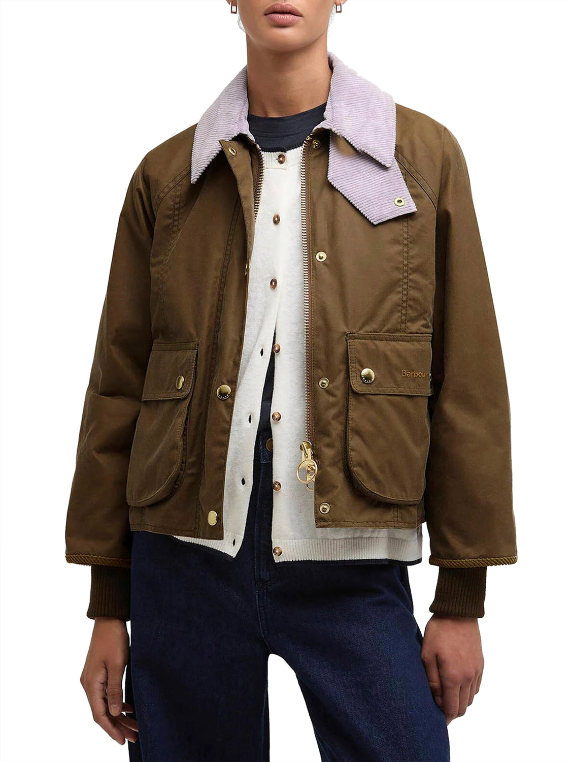 Barbour Giacca Leggera Donna Cropped Beadnell Sage