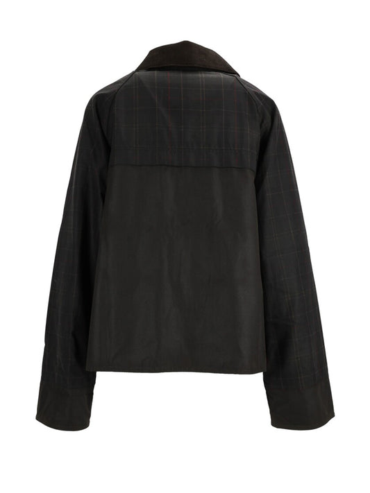 Barbour Giacca Cerata Donna Tartan Spey Olive