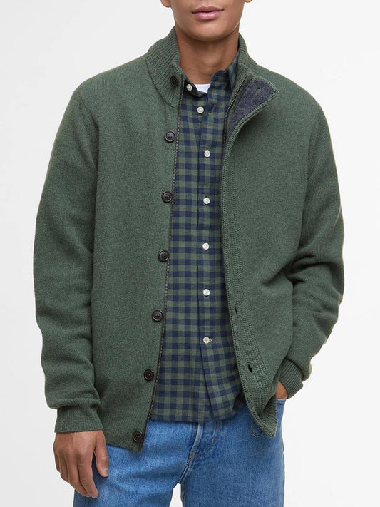 Barbour Cardigan Uomo Essential Olive
