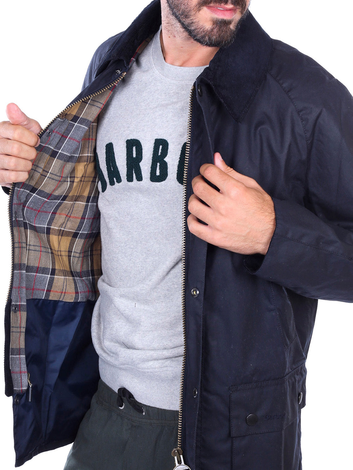 Barbour Giacca Cerata Uomo Ashby Navy