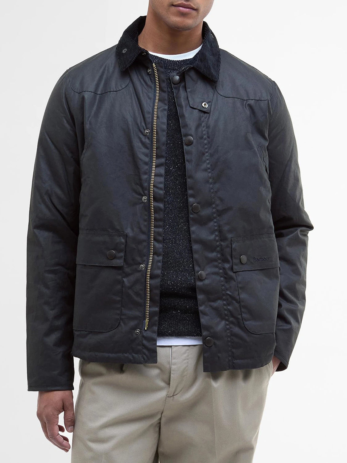 Barbour Giacca Cerata Uomo Reelin Navy