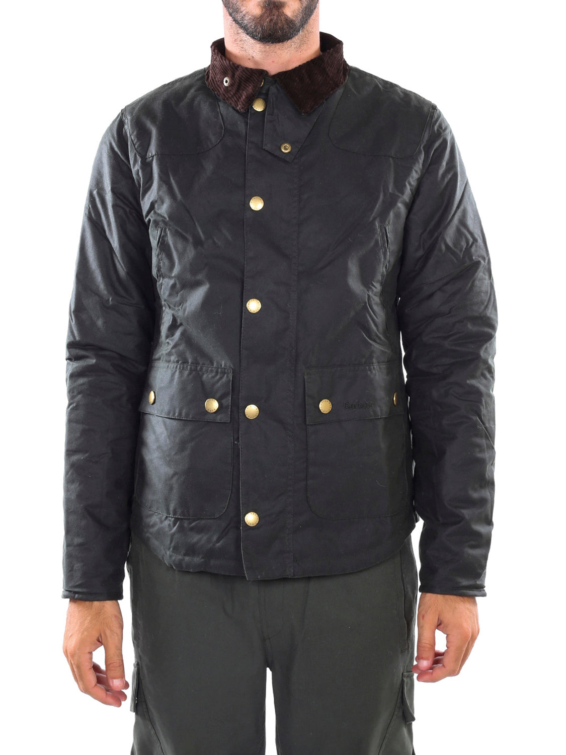 Barbour Giacca Cerata Uomo Reelin Sage