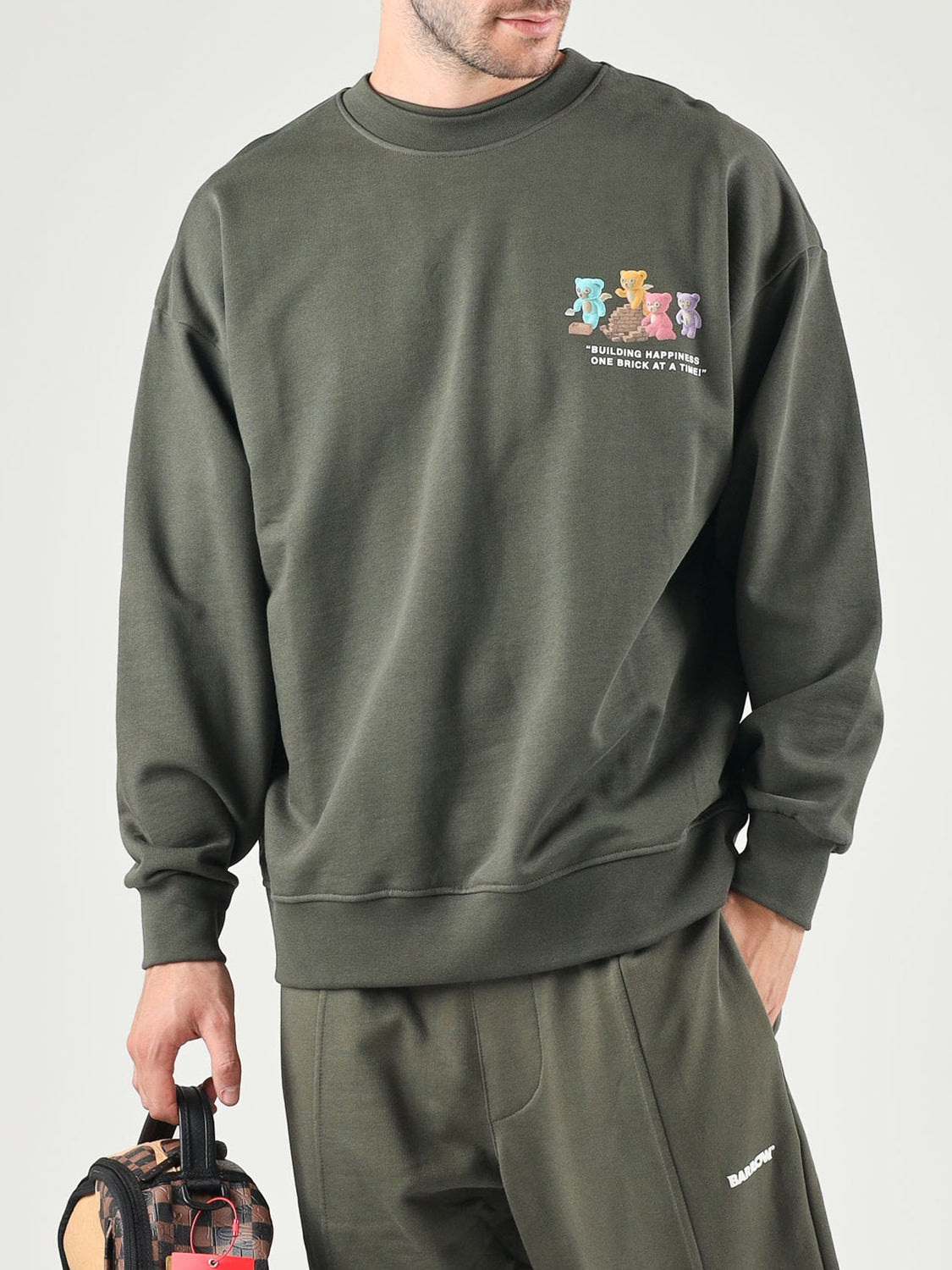 Barrow Felpa Girocollo Unisex Verde militare