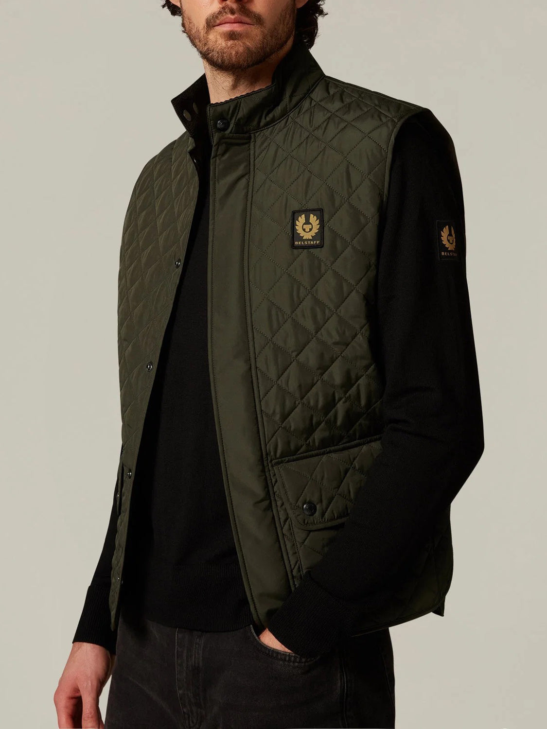 Belstaff Gilet Imbottito Uomo Icon Oliva sbiadita