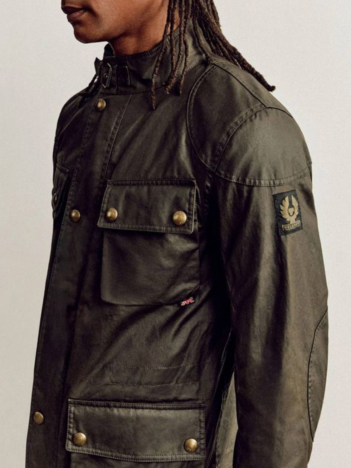 Belstaff Giacca Cerata Uomo Fieldmaster Oliva sbiadita