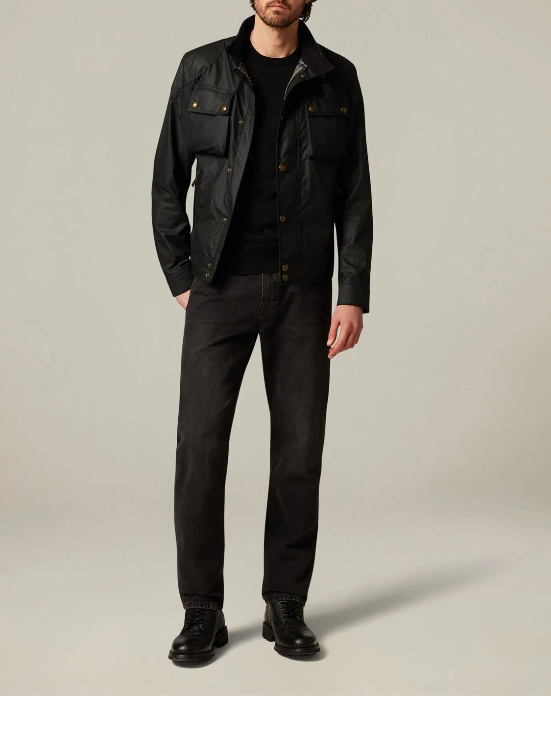 Belstaff Giacca Cerata Uomo Racemaster Nero