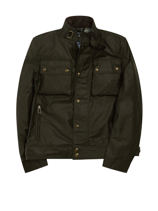 Belstaff Giacca Cerata Uomo Racemaster Oliva sbiadita