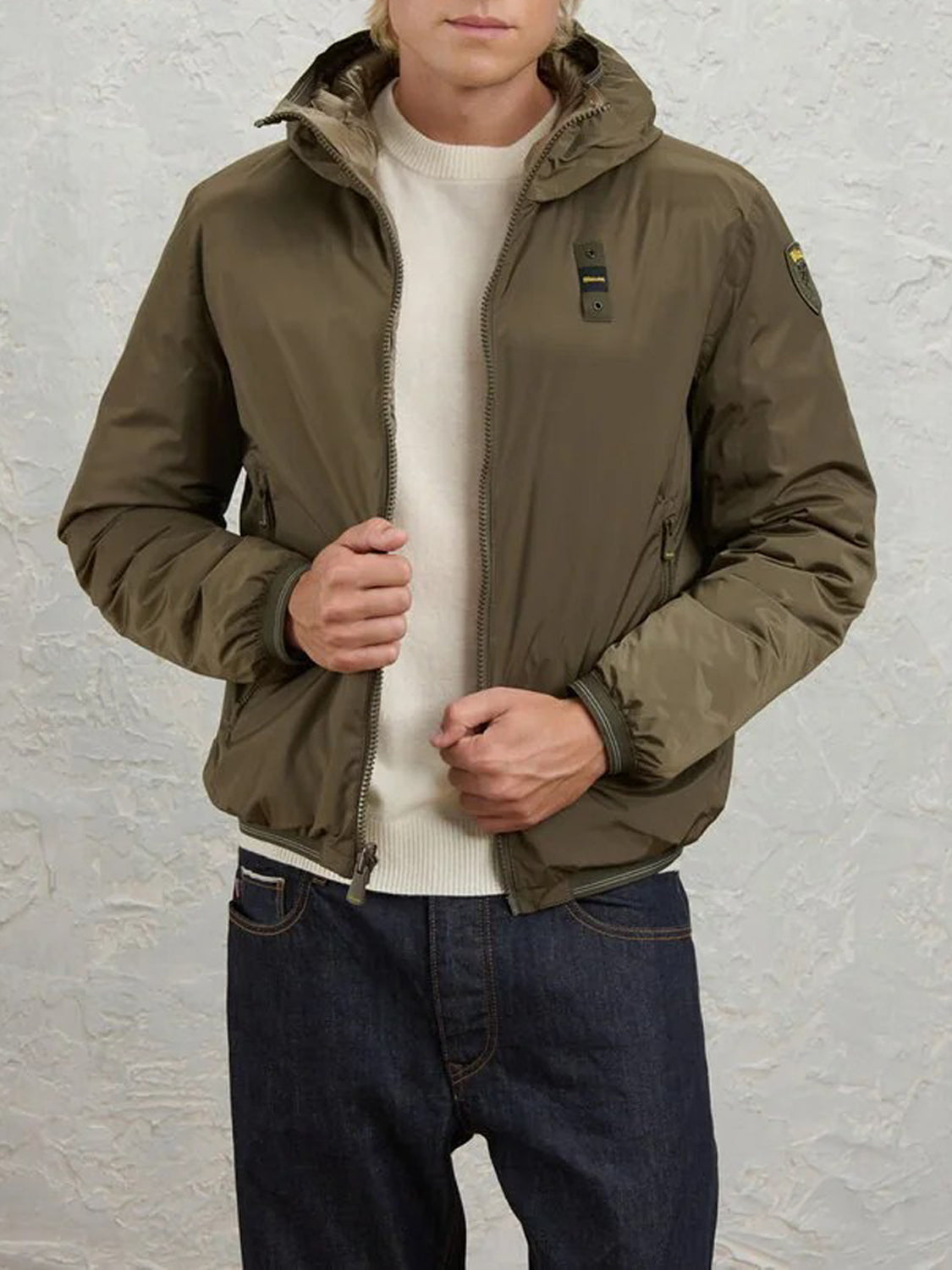 Blauer Giubbotto Imbottito Uomo Donald Oliva Scuro