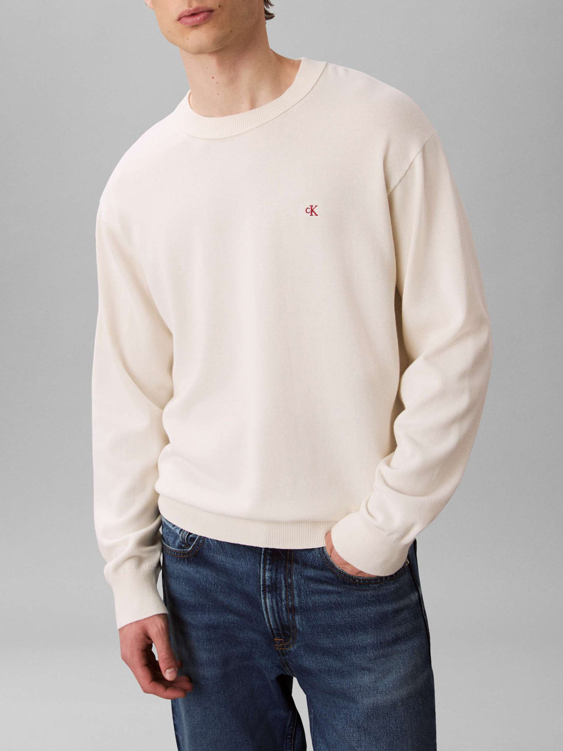 Calvin Klein Maglione Uomo Bianco sporco