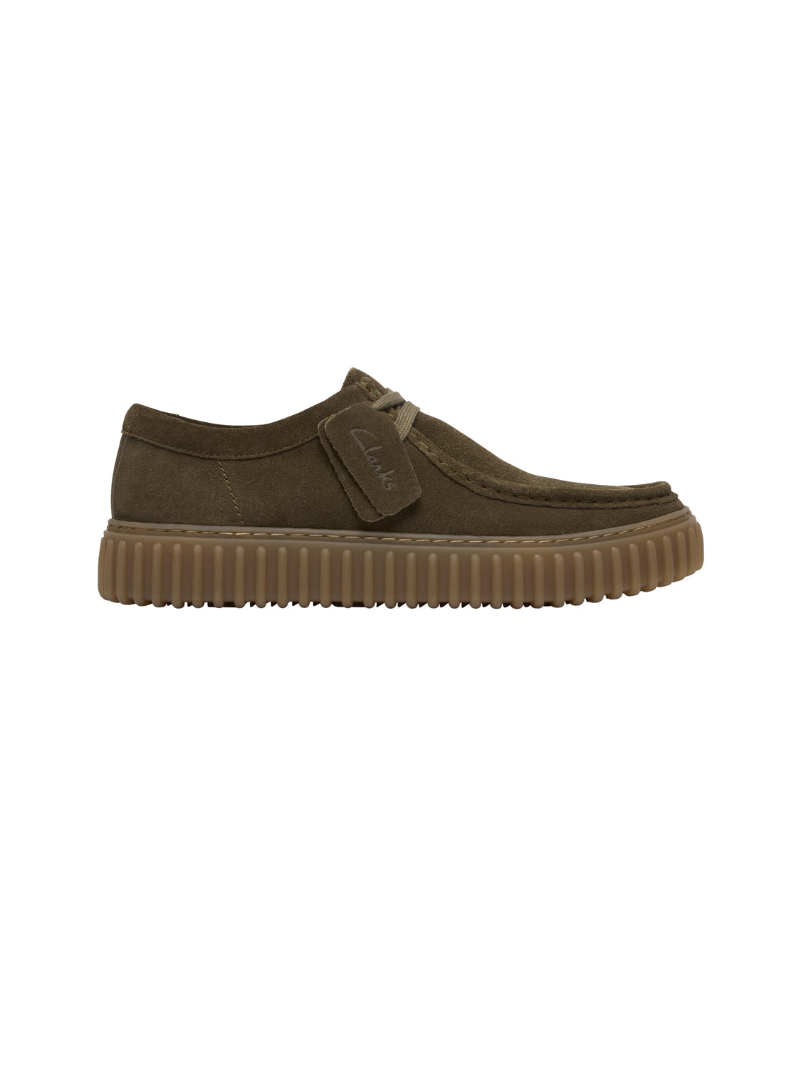 Clarks Scarpa Stringata Uomo Torhill Lo Olive Suede