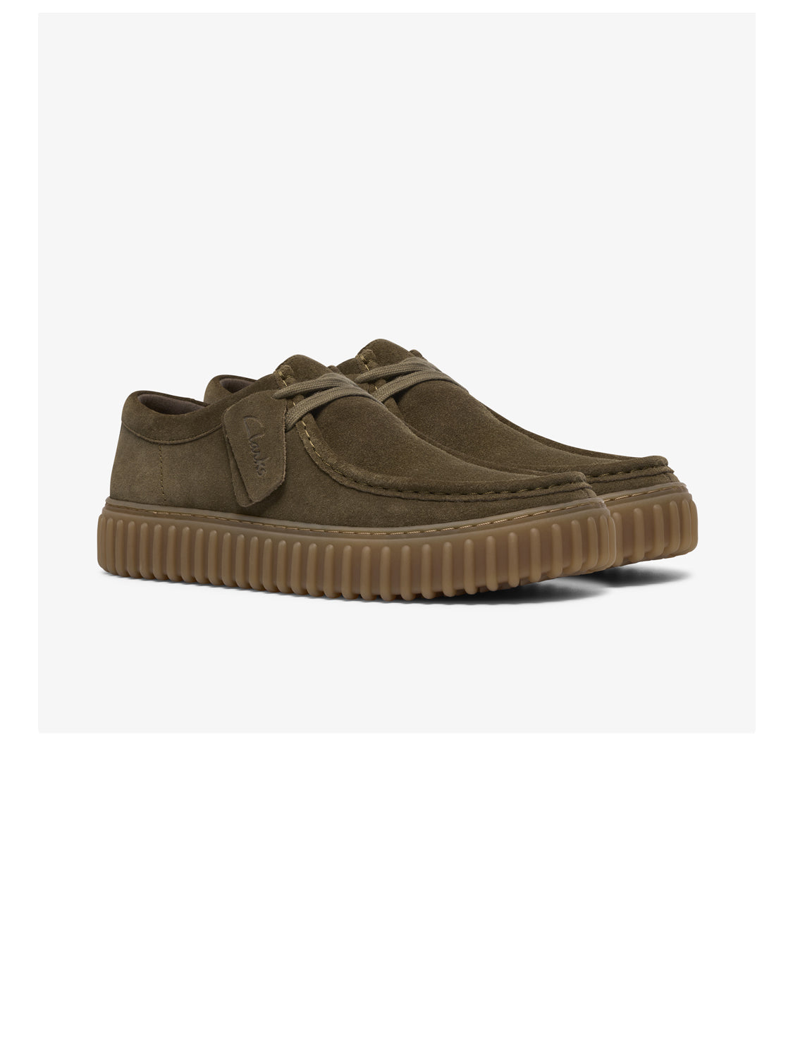 Clarks Scarpa Stringata Uomo Torhill Lo Olive Suede