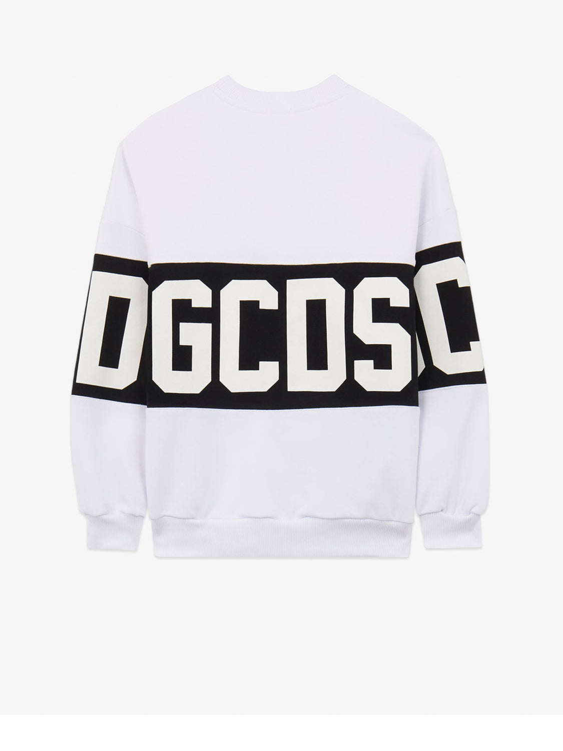 GCDS Felpa Girocollo Uomo Felpa Girocollo Con Band Logo Bianco ottico