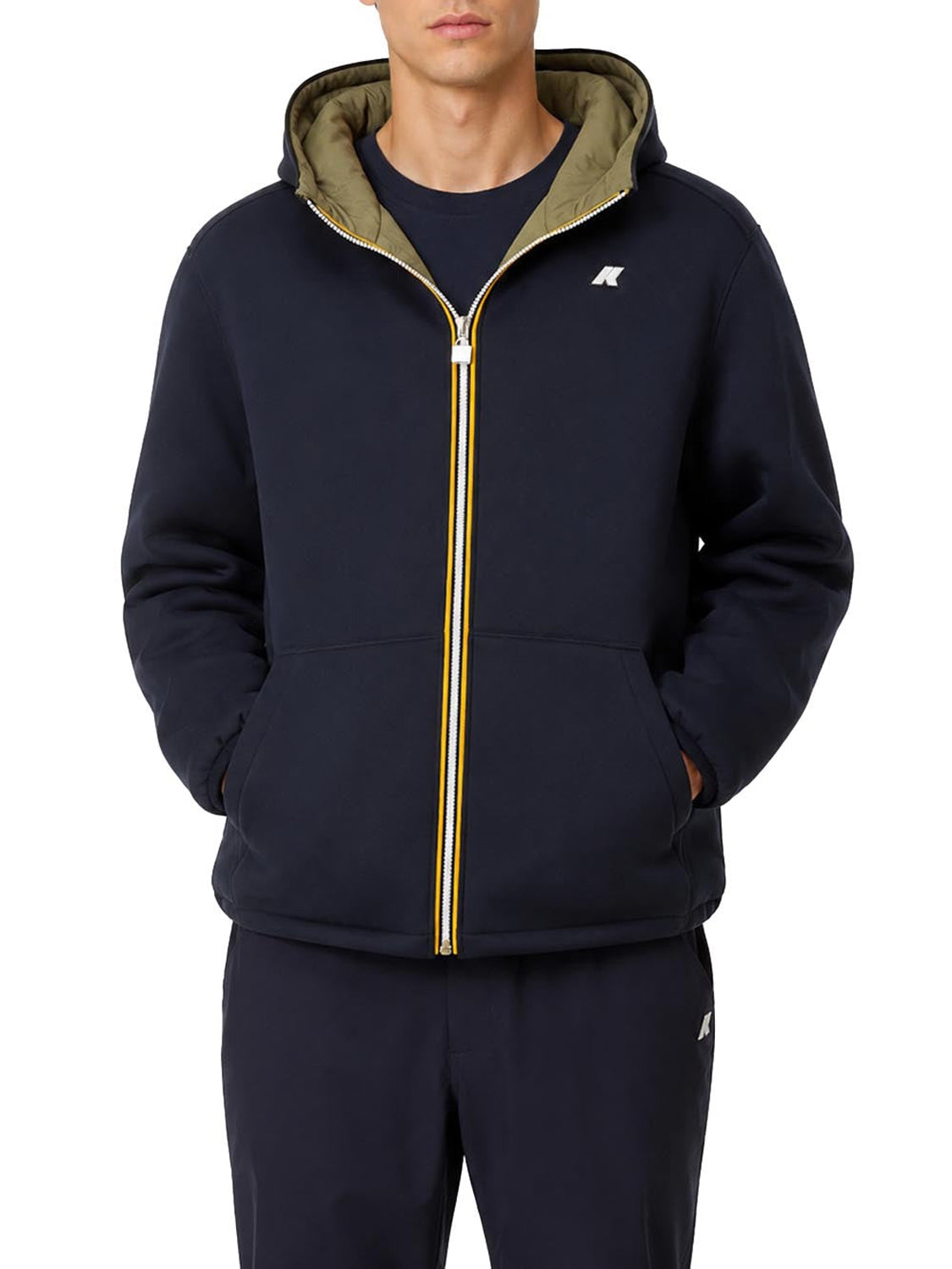 K-way Giubbotto Leggero Uomo Jack Spacer Nylon Double Blu scuro