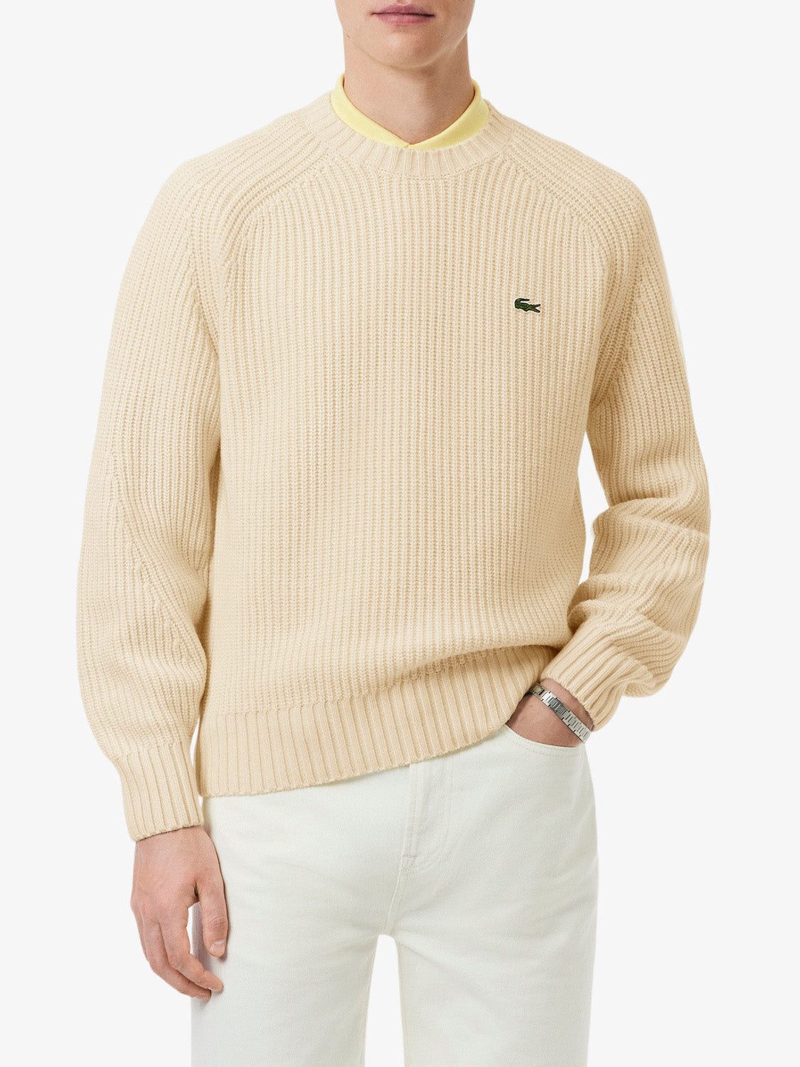 Lacoste Maglione Uomo Bianco panna