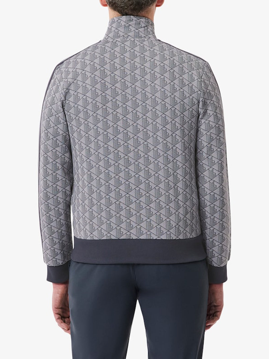 Lacoste Felpa con Zip Uomo Grigio Clair