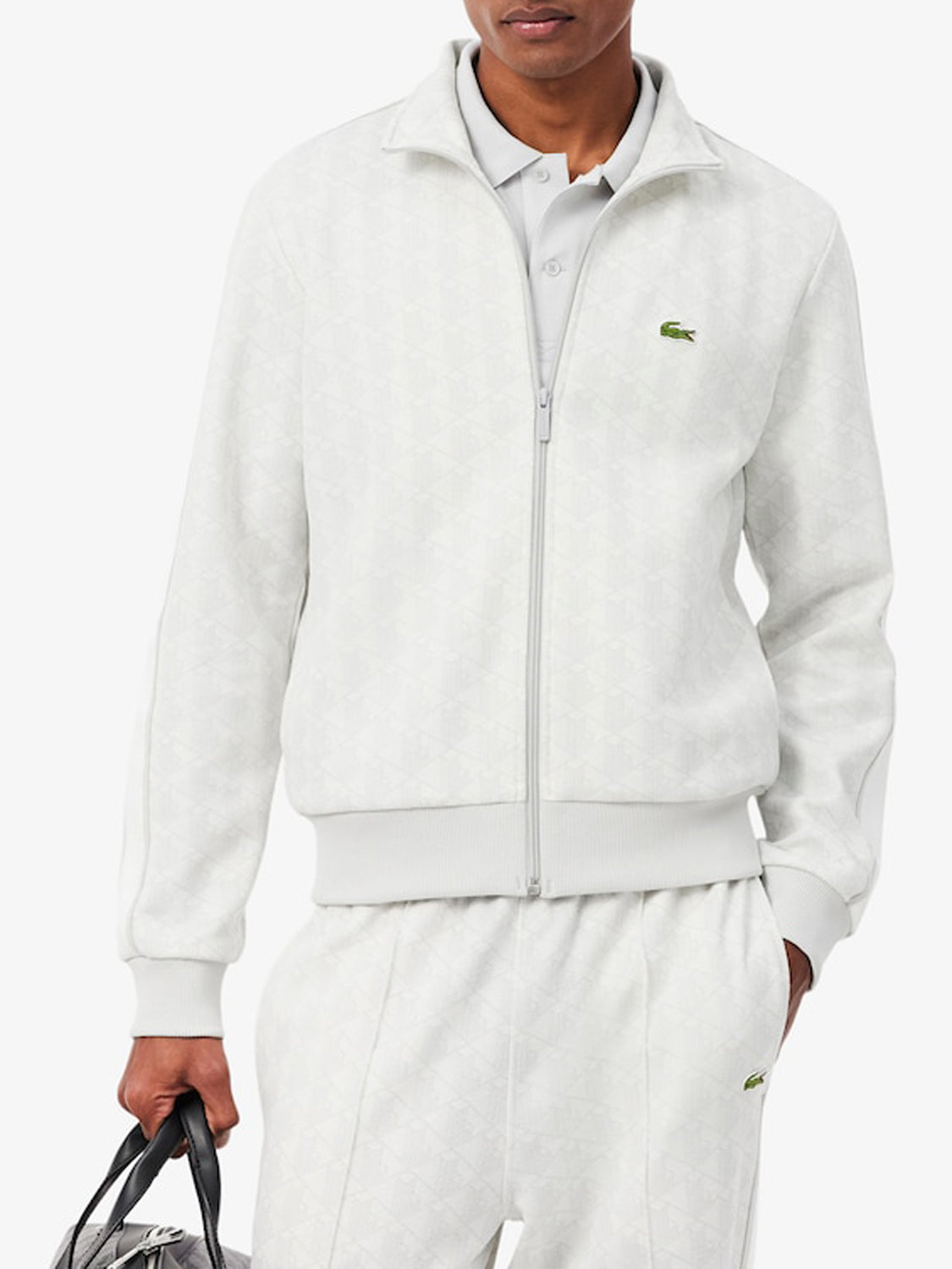Lacoste Felpa con Zip Uomo Grigio