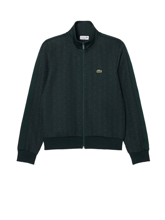 Lacoste Felpa con Zip Uomo Verde foresta