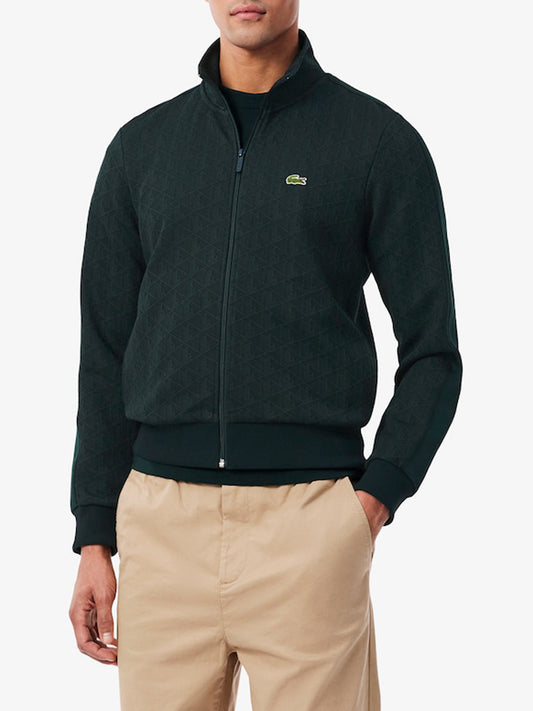 Lacoste Felpa con Zip Uomo Verde foresta