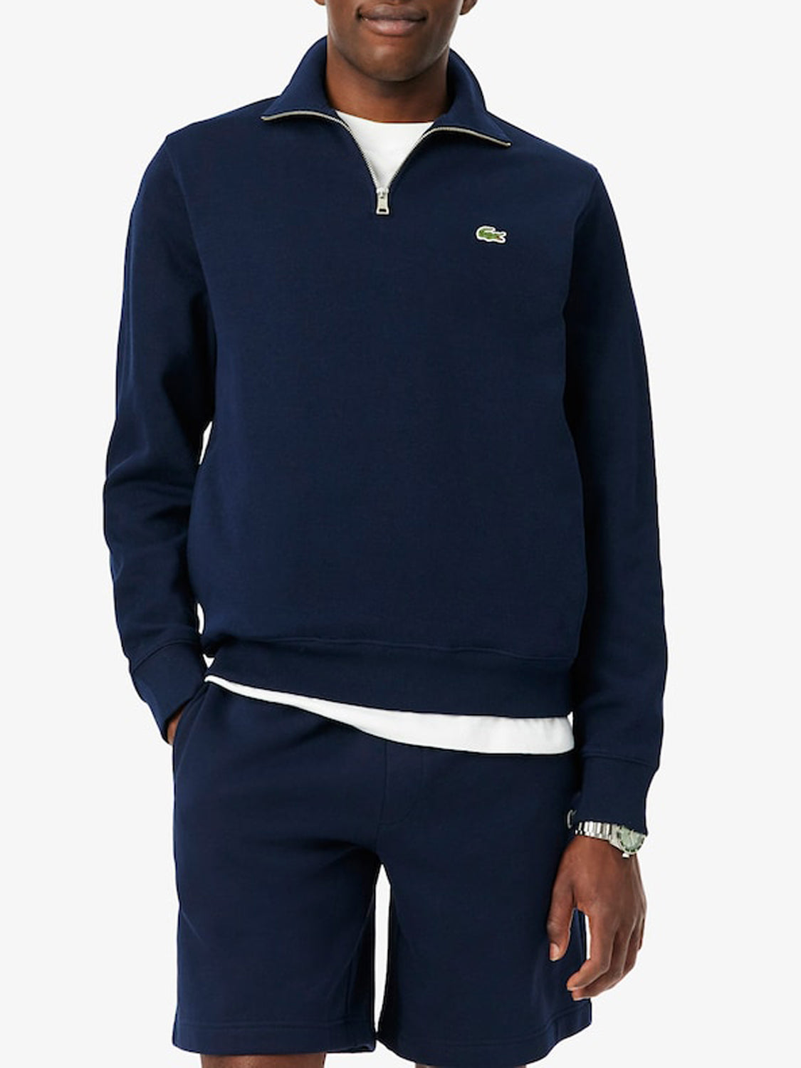 Lacoste Felpa con Zip Uomo Navy
