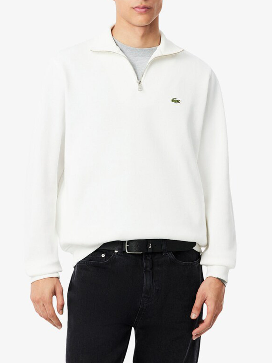 Lacoste Felpa con Zip Uomo Bianco