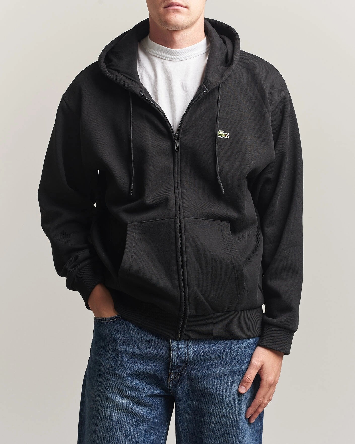 Lacoste Felpa con Zip Uomo Nero