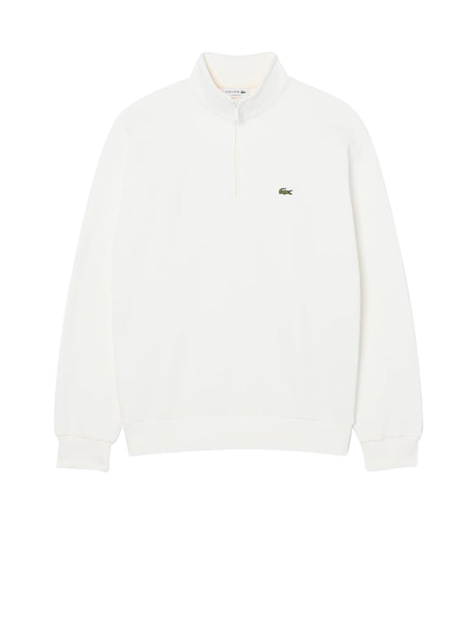 Lacoste Felpa con Zip Uomo Bianco