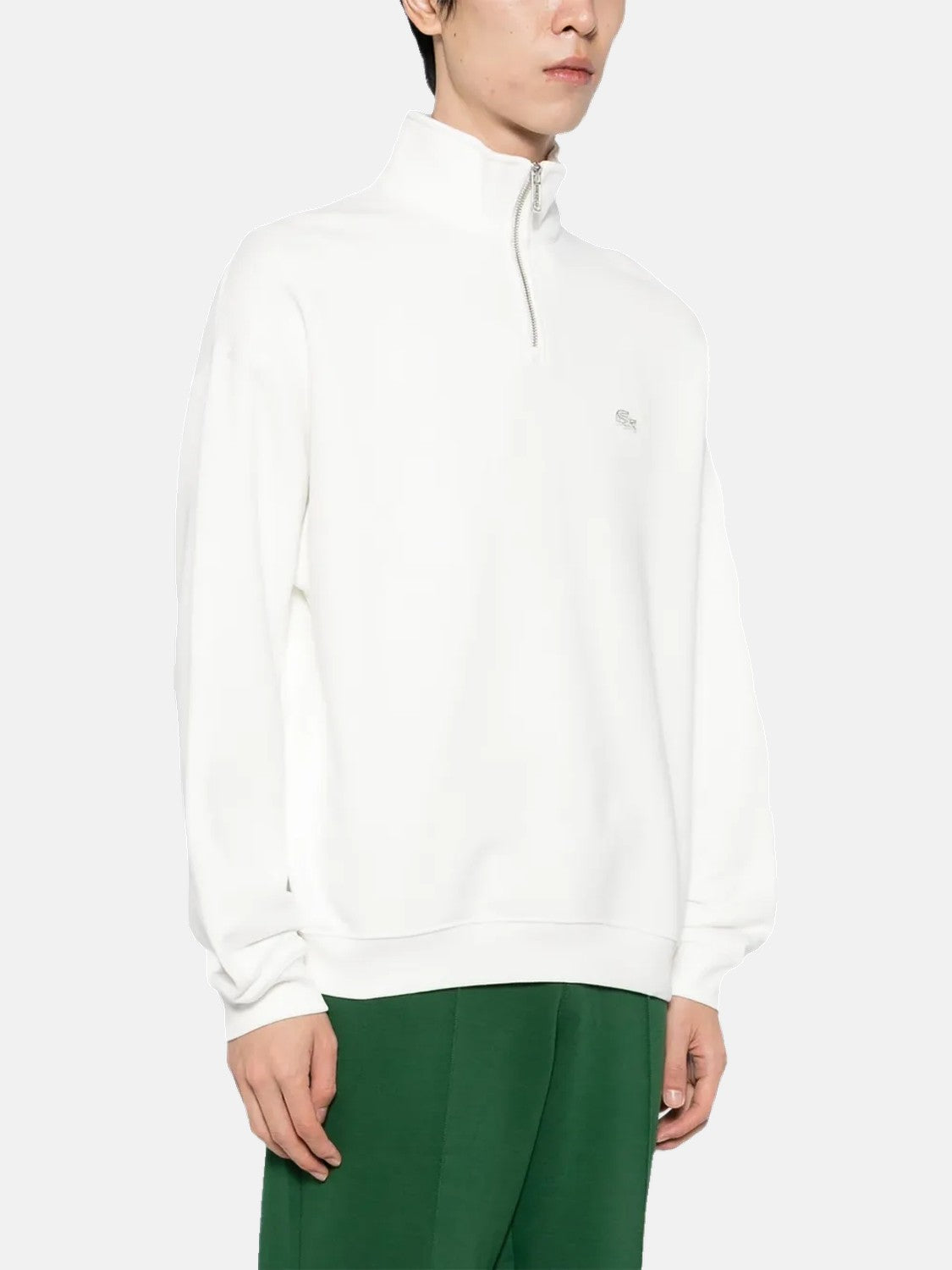 Lacoste Felpa con Zip Uomo Bianco