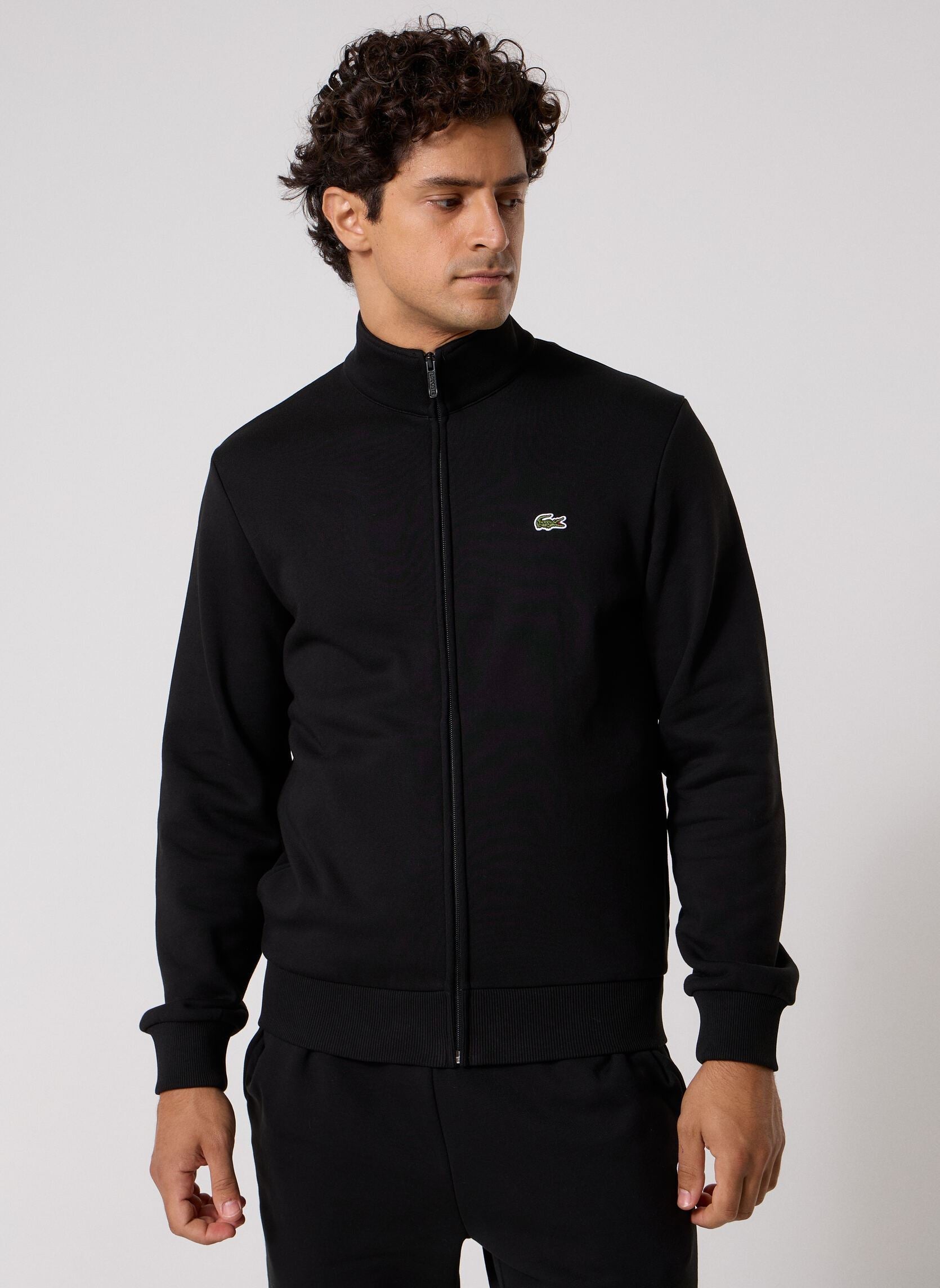 Lacoste Felpa con Zip Uomo Nero