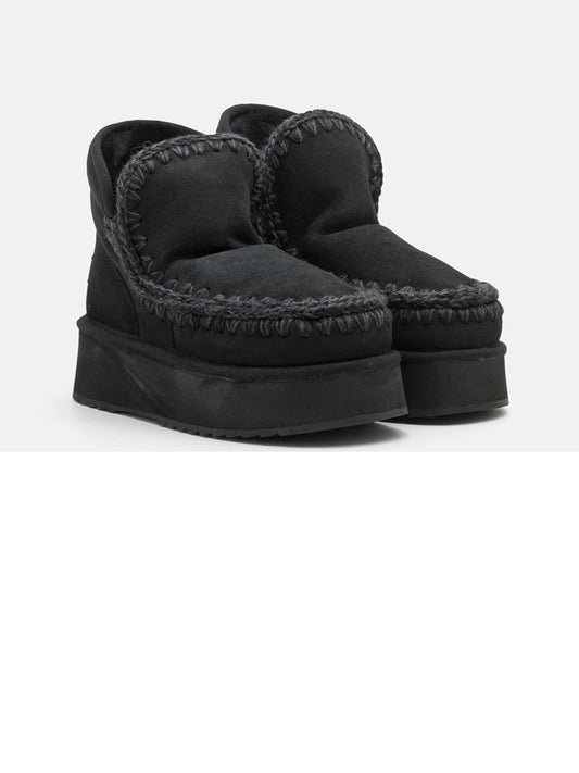 MOU Stivaletti Donna Mini Eskimo Platform Boot Nero