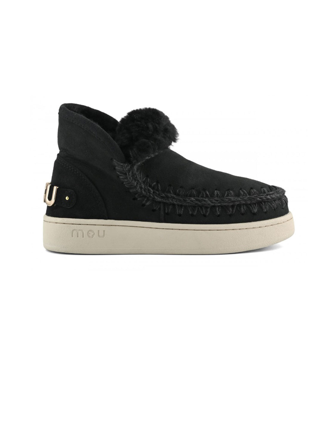 MOU Stivaletti Donna New Eskimo Sneaker Suede Lettr Nero