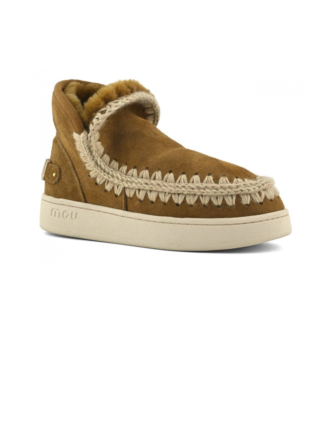 MOU Stivaletti Donna New Eskimo Sneaker Suede Lettr Cognac
