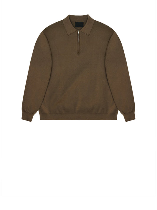 Rains Polo Unisex Long Sleeve Polo Beige scuro