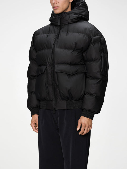 Rains Bomber Unisex Alta Bomber Puffer Jacket W3T3 Nero