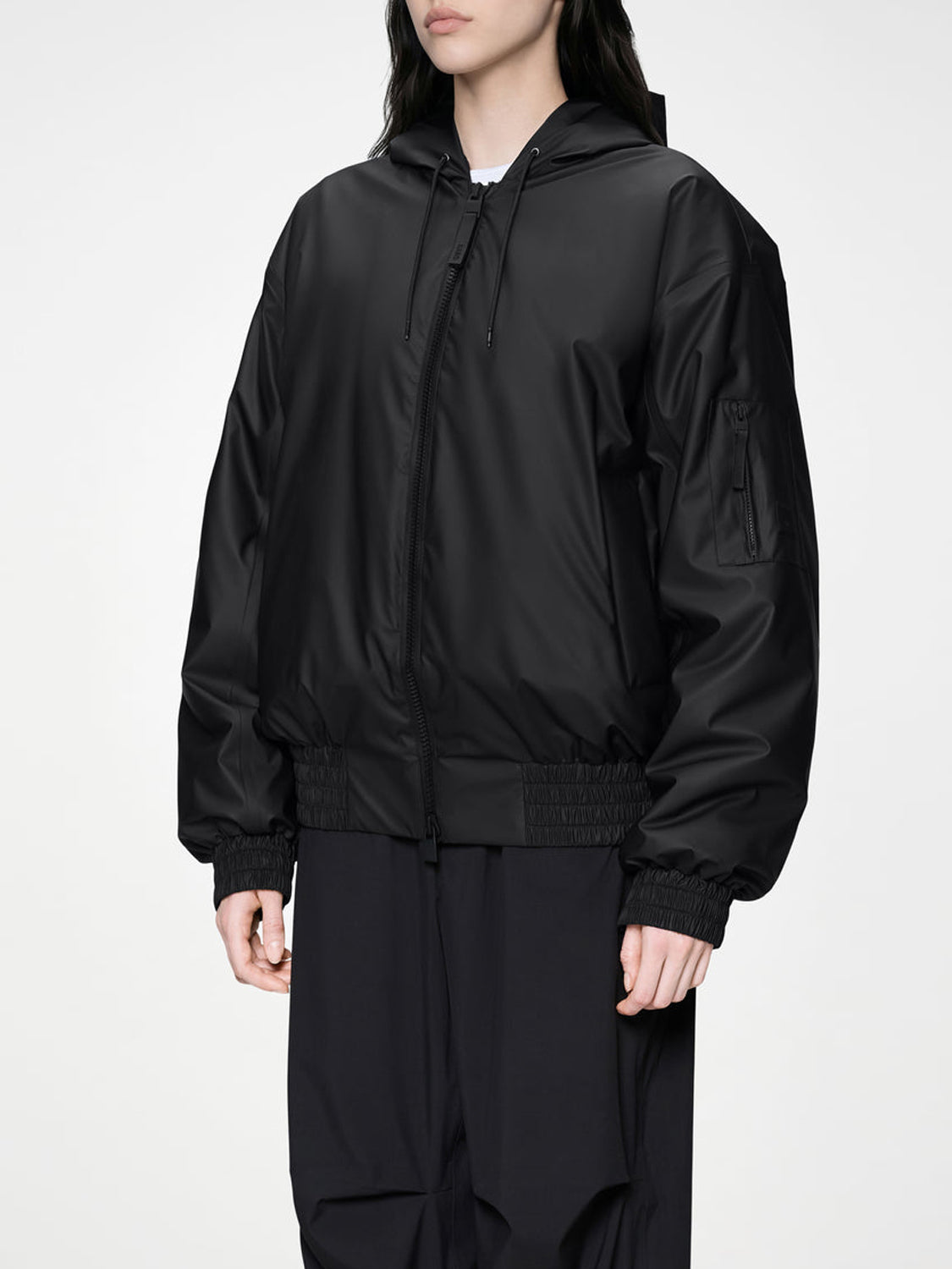 Rains Bomber Unisex Lohja Insulated Bomber Jacket W3T1 Nero