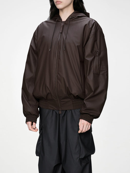 Rains Bomber Unisex Lohja Insulated Bomber Jacket W3T1 Marrone