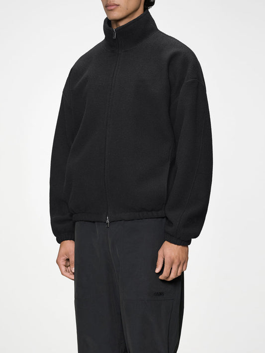 Rains Bomber Unisex Fleece Zip Jacket Nero