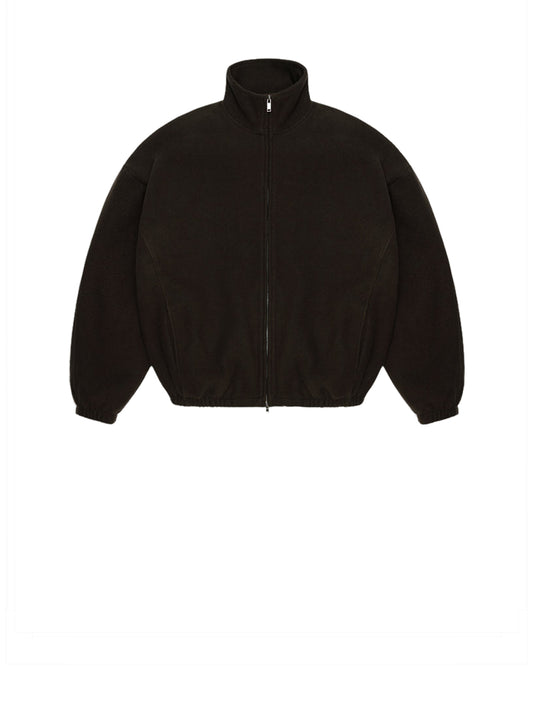 Rains Bomber Unisex Fleece Zip Jacket Marrone
