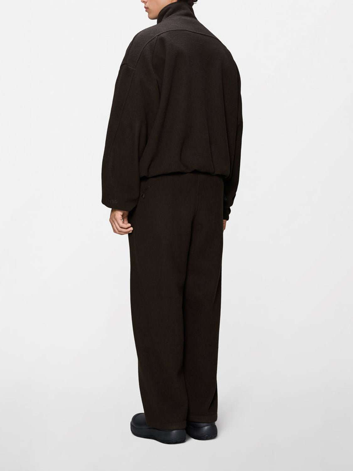Rains Bomber Unisex Fleece Zip Jacket Marrone