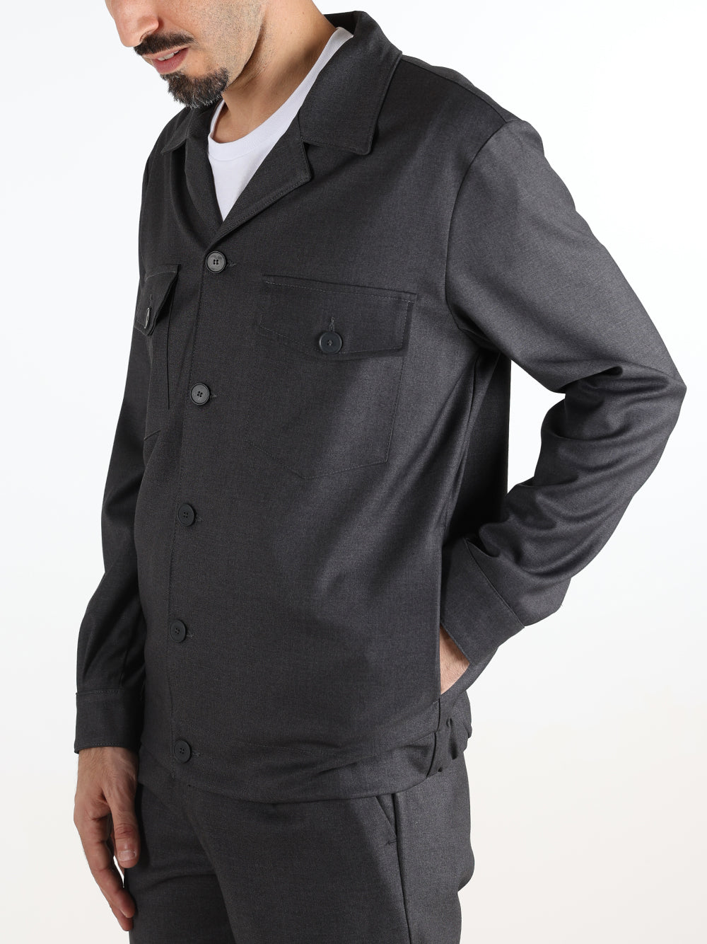 Savile Row Overshirt Uomo Antracite