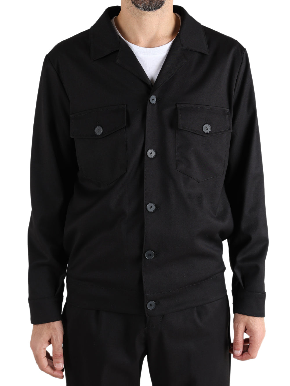 Savile Row Overshirt Uomo Nero