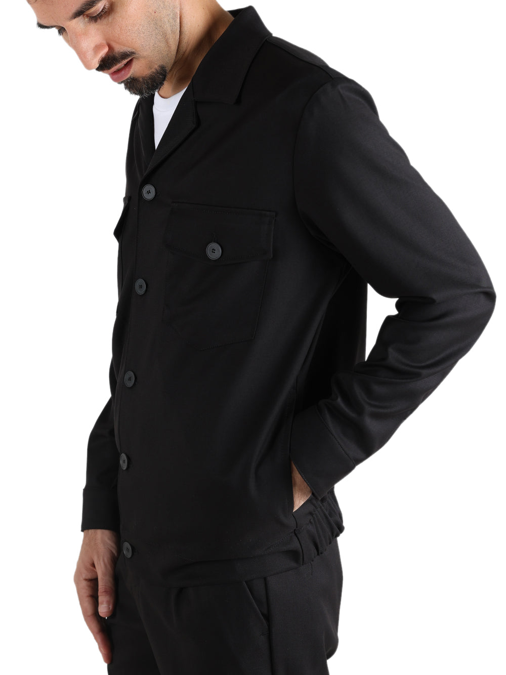 Savile Row Overshirt Uomo Nero
